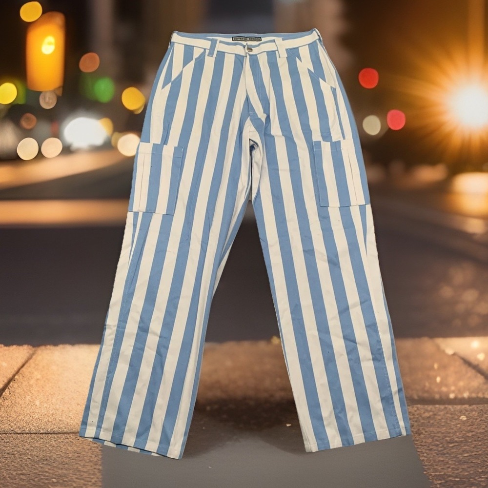Game Bibs Pants North‎ Carolina Blue White Striped 32x30 Game Day Team Tar Hills